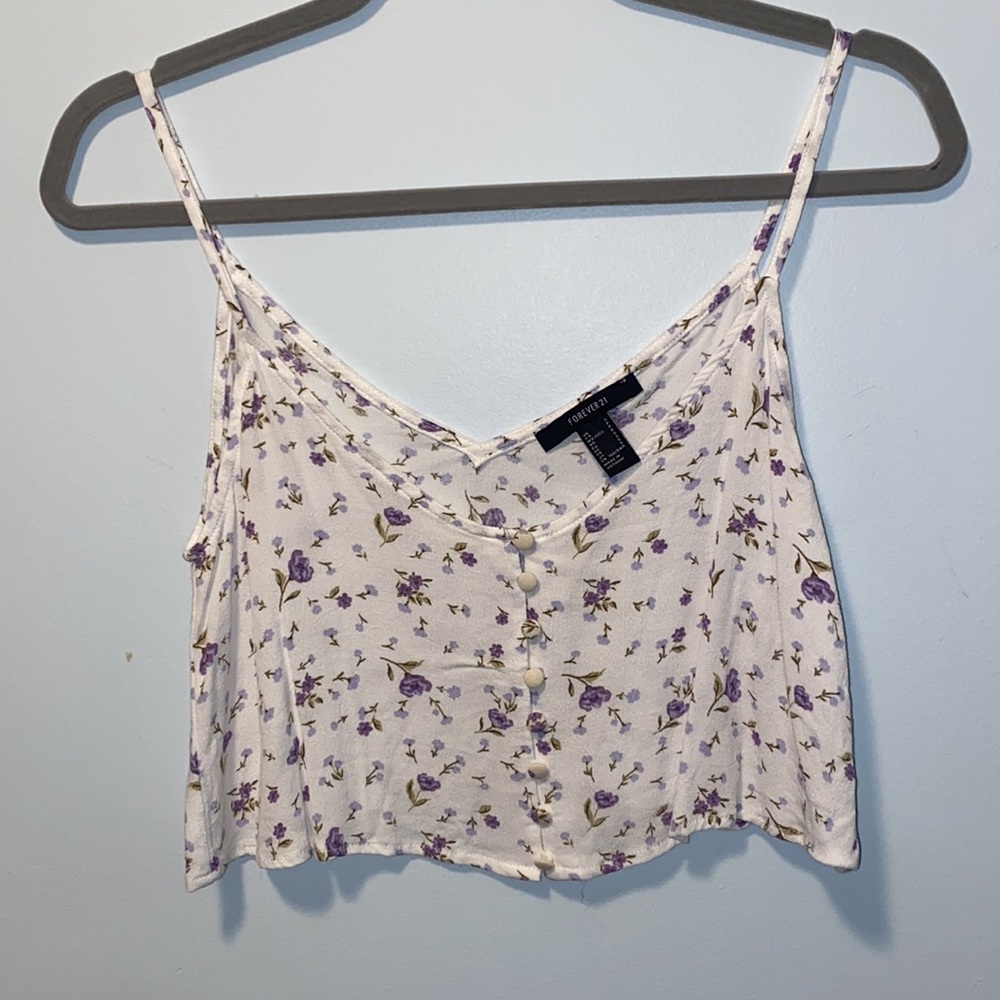 Floral White crop Top